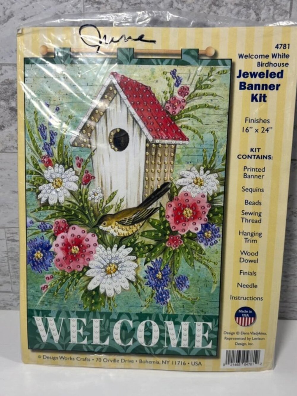 Jeweled Banner Sequin Craft Kit - welcome